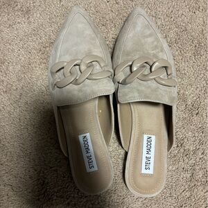 Steve Madden Beige Chain Mules